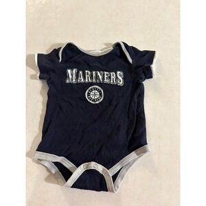 Seattle Mariners MLB Baby Onesie Navy Blue Short Sleeve Bodysuit 12 Months